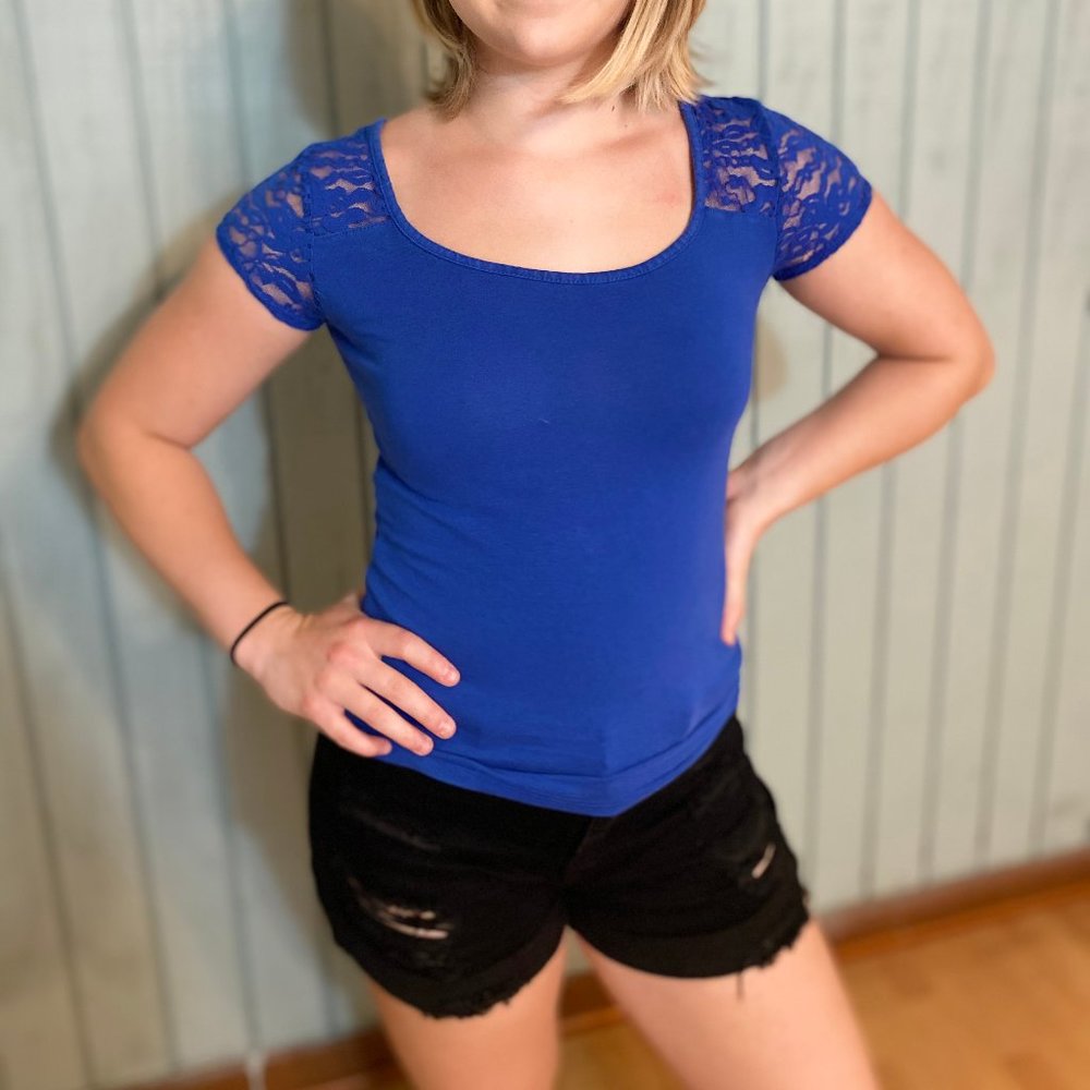 Blue Lace Blouse